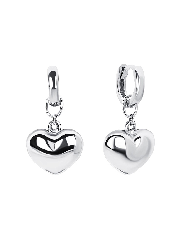 Серьги конго серебро 925 трансформеры сердечки Miestilo  2