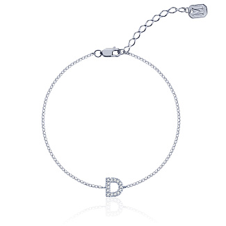 Серебряный браслет с буквой D MIESTILO Miestilo