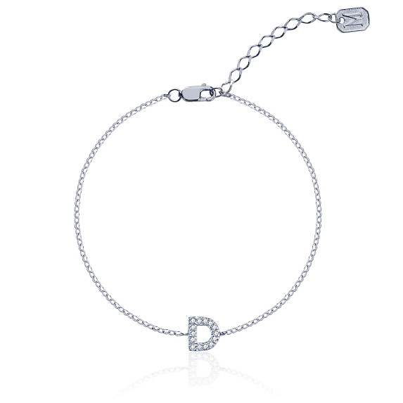 Серебряный браслет с буквой D MIESTILO Miestilo