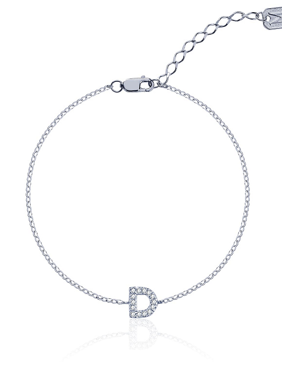 Серебряный браслет с буквой D MIESTILO Miestilo  2