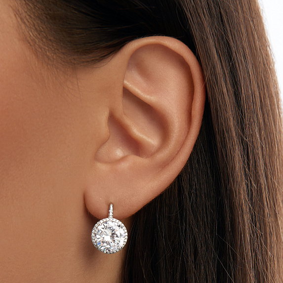 Серьги серебро 925 с камнями крупные серебряные Miestilo