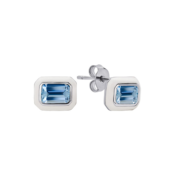 Серьги серебро 925 серебряные гвоздики с фианитами Miestilo