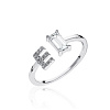 Серебряное кольцо с буквой E с фианитами MIESTILO Miestilo