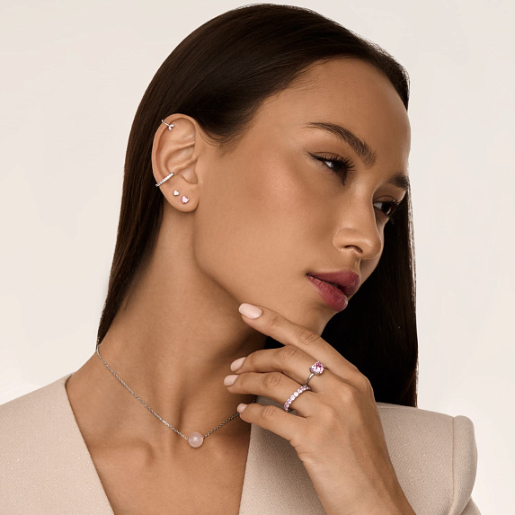 Серьги серебро 925 серебряные гвоздики сердечки Miestilo