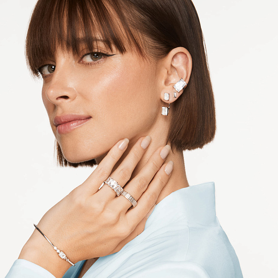 Серьги серебро 925 серебряные гвоздики с камнями квадратные Miestilo