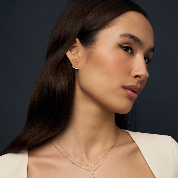 Серьги серебро 925 серебряные гвоздики женские с фианитами Miestilo