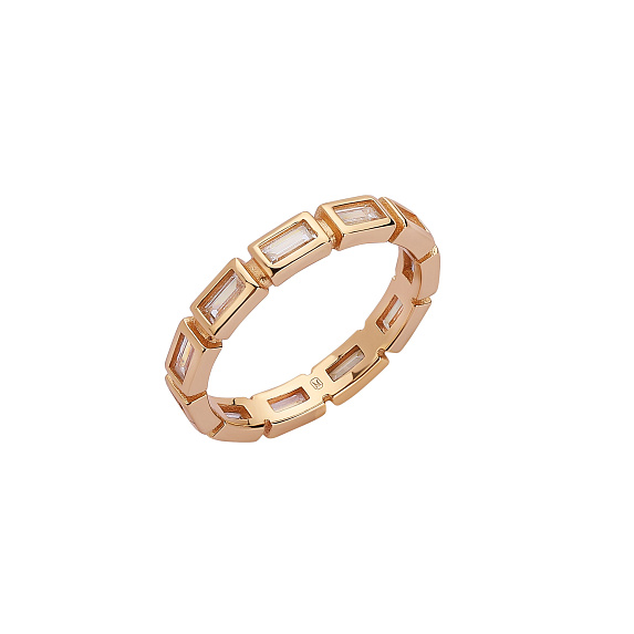 Серебряное кольцо с фианитами в огранке багет Miestilo