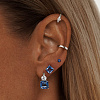 Серьги серебро 925 женские с голубым крупным камнем Miestilo