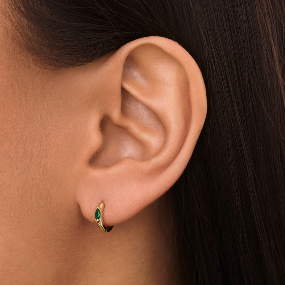 Серебряные серьги с фианитами в огранке маркиз Miestilo