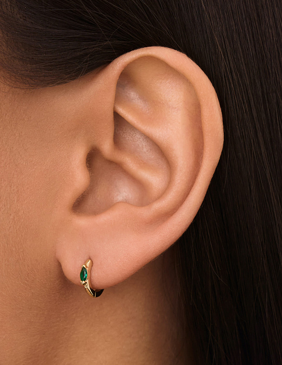 Серебряные серьги с фианитами в огранке маркиз Miestilo