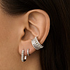Серьги конго серебро 925 серебряные круглые с жемчугом Miestilo