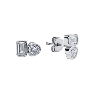 Серьги серебро 925 серебряные гвоздики женские сердце Miestilo