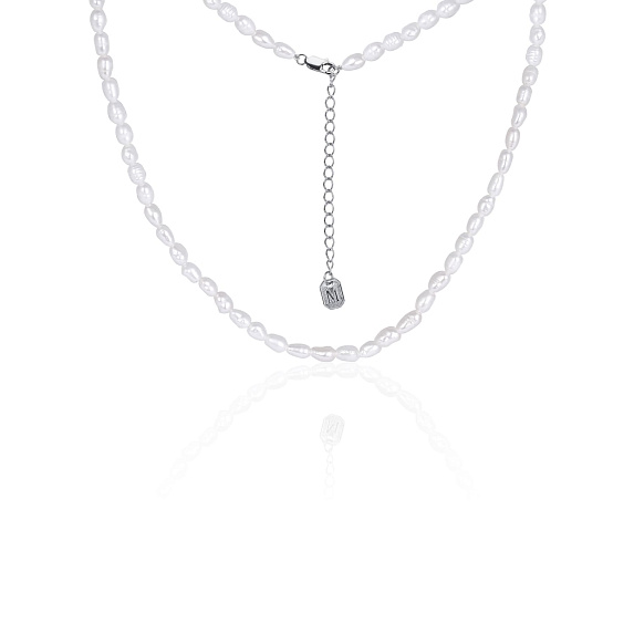 Серебряное колье-чокер с натуральным жемчугом MIESTILO Miestilo