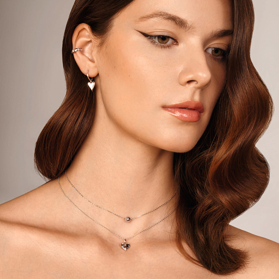 Подвеска сердце серебро 925 на шею с цепочкой Miestilo
