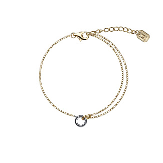 Серебряный браслет биколор с кольцом Miestilo