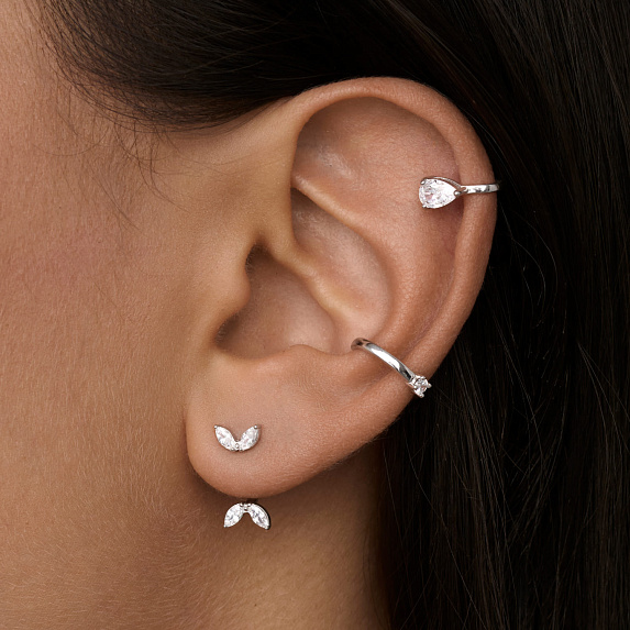 Серьги серебро 925 гвоздики с камнями трансформеры Miestilo