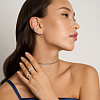 Серебряные серьги-кольца с фианитами Miestilo