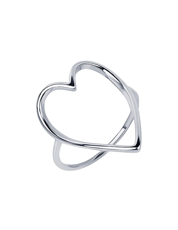 Кольцо серебро 925 сердечко ювелирное тонкое Miestilo  2
