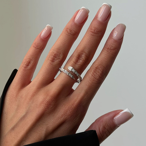 Кольцо серебро 925 змея ювелирное регулируемое Miestilo