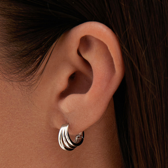 Серьги кольца серебро 925 серебряные круглые конго Miestilo