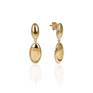 Позолоченные серьги-подвесы из серебра MIESTILO  Miestilo