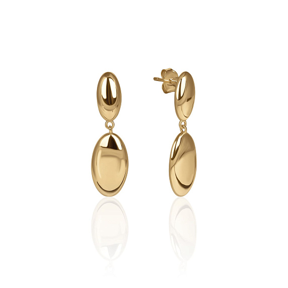 Позолоченные серьги-подвесы из серебра MIESTILO  Miestilo