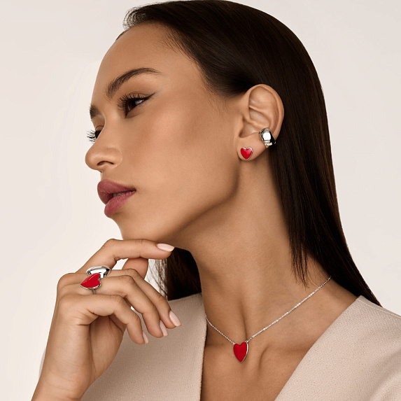 Серьги серебро 925 серебряные гвоздики сердечки Miestilo