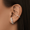 Серьги скобы из серебра с фианитами Miestilo