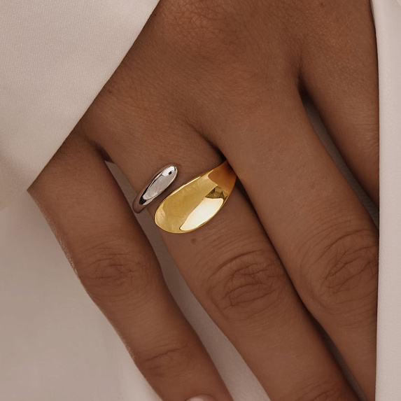 Серебряное кольцо биколор Miestilo