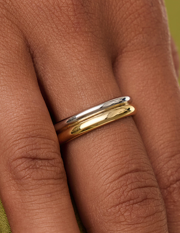 Кольцо из серебра биколор Miestilo