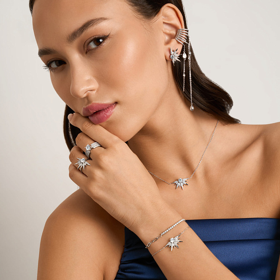 Серебряный браслет с фианитами Miestilo