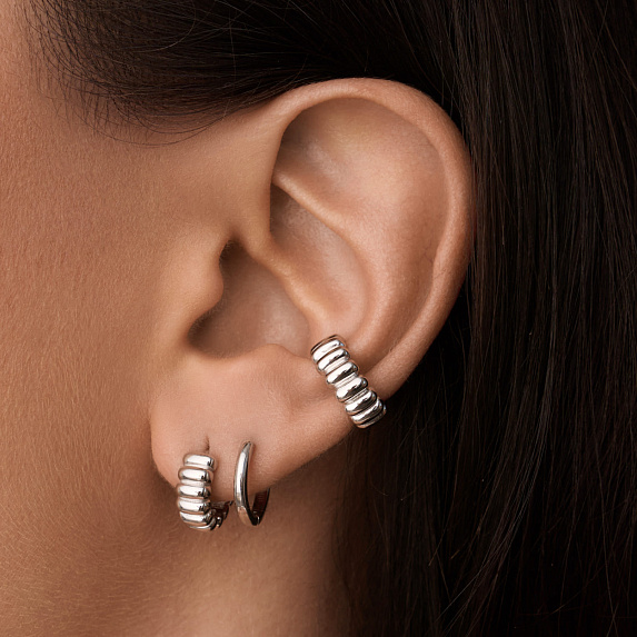 Серьги конго серебро 925 серебряные массивные кольца Miestilo