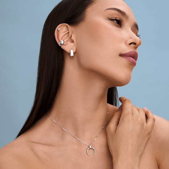 Серебряный пирсинг цветок Miestilo