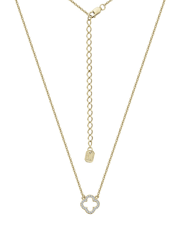 Подвеска на шею серебро 925 с цепочкой клевер в позолоте Miestilo