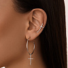 Серебряные серьги кольца с крестами Miestilo