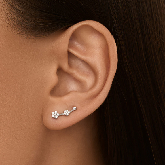 Серьги серебро 925 женские клаймберы серебряные Miestilo