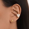 Серебряный кафф с желтым фианитом в огранке сердце Miestilo