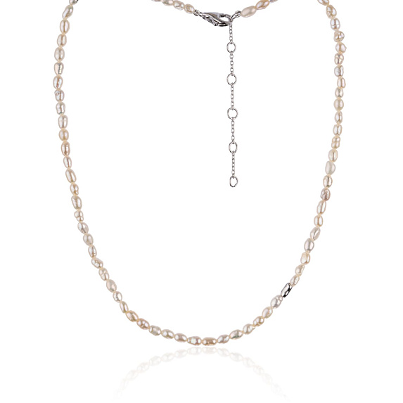 Серебряное колье-чокер с натуральным жемчугом MIESTILO  Miestilo