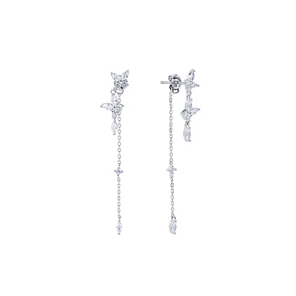 Серьги серебро 925 висячие гвоздики трансформеры Miestilo