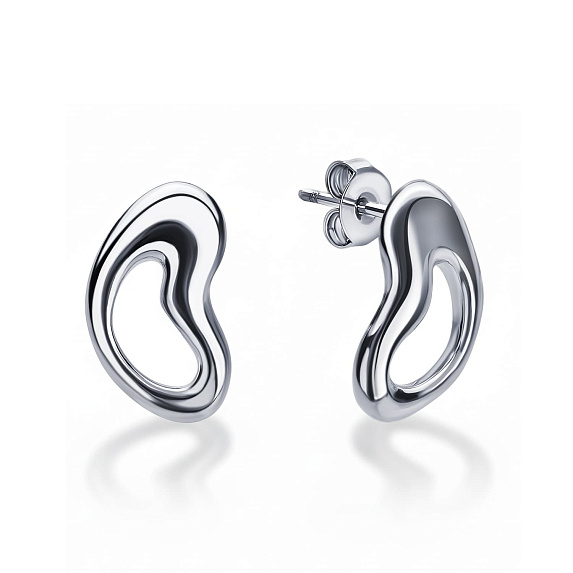 Серебряные серьги в виде сердец Miestilo