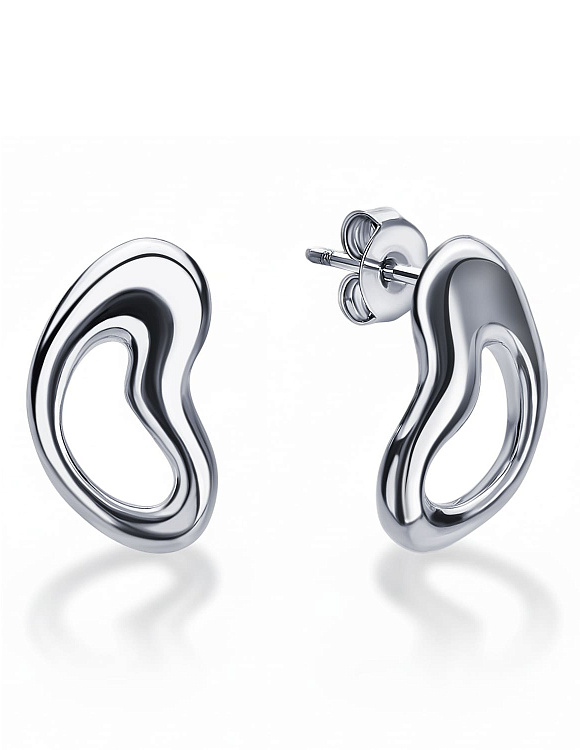 Серебряные серьги в виде сердец Miestilo  2