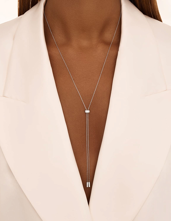 Колье на шею серебро 925 длинное галстук Miestilo