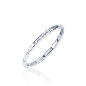Тонкое серебряное кольцо с фианитами MIESTILO  Miestilo