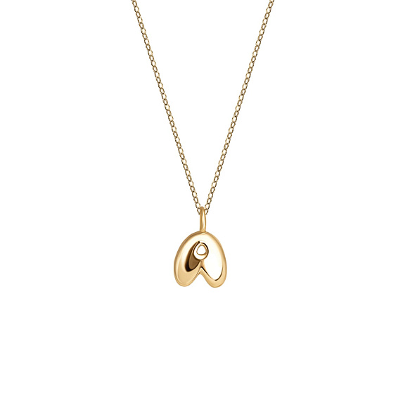 Серебряное колье позолоченое с буквой А bubble small Miestilo