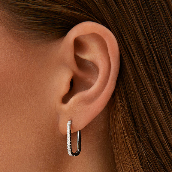 Серебряные серьги с фианитами Miestilo