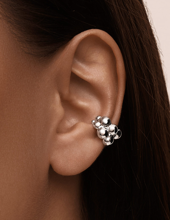 Серебряный кафф в форме шаров Miestilo