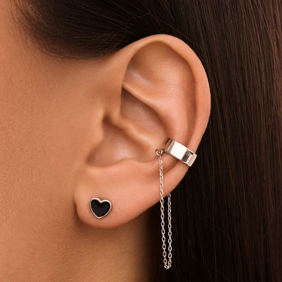 Серьги серебро 925 серебряные гвоздики сердечки Miestilo