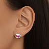 Серебряные серьги с эмалью и корундом  Miestilo