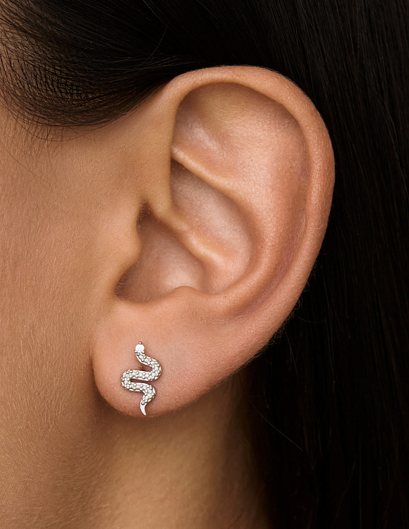 Серебряные пусеты в форме змей MIESTILO  Miestilo