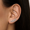 Серьги серебро 925 серебряные клаймберы веточка с камнями Miestilo